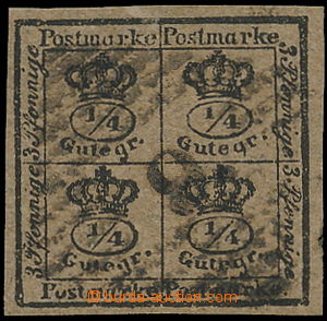 158450 - 1857 Mi.9, Čtyři koruny 4/4Gr/12Pf černá, velmi pěkný 