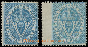 158505 - 1865 BRITISH COLUMBIA  SG.21, 22, Koruna a V 3P tmavě modr