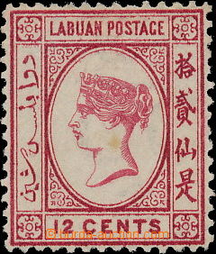 158537 - 1880 SG.9, Královna Viktorie 12C karmínová; bezvadný kus