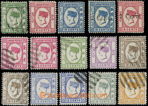 158539 - 1880-1892 SG.5, 18, 20, 25, 26, 30, 39-47, 15 pcs of Queen V