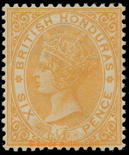 158544 - 1885 SG.21, Queen Victoria 6P yellow; perfect piece with int