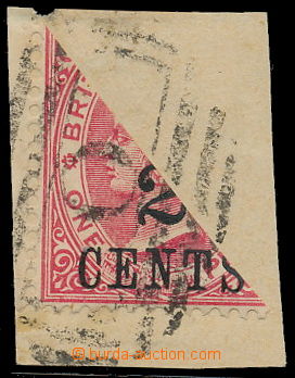 158547 - 1888 SG.25b, overprint Queen Victoria 2 Cents / 6P red, bise
