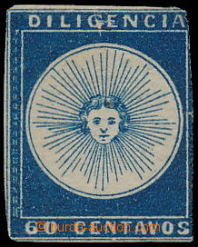 158611 - 1857 Mi.4b, Sc.4b, 60 Centavos tmavě modrá - indigo, Urugu