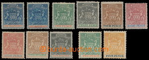 158613 - 1892-1895 SG.18-26, 27-28, Coat of arms ½P-4Sh, complet