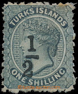 158625 - 1881 SG.11, Královna Viktorie 1Sh matně modrá s přetiske