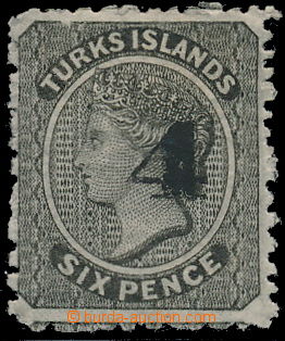 158627 - 1881 SG.43, Královna Viktorie 6P černá s přetiskem 4 (Pe