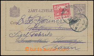 158664 - 1920 CPŘ55, uherská zálepka 15f fialová dofr. zn. Hradč