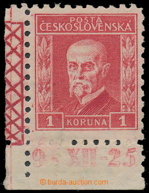 158827 - 1925 Pof.200, Masaryk - gravure 1Kč, V. type, the bottom co