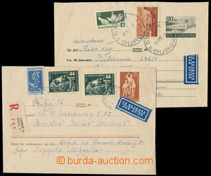158835 - 1955 Mi.U5 + U7, comp. of 2 p.stat covers sent by airmail, o