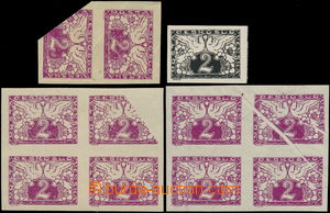 159026 - 1919 Pof.S1, 2h purple-red, compilation of interesting print
