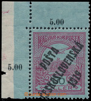 159102 -  Pof.93, Turul 50f fialová, rohový kus s počitadly, vynec