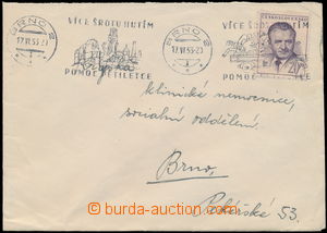 159164 - 1953 dopis zaslaný v místě, vyfr. zn. Gottwald 20Kčs, DR
