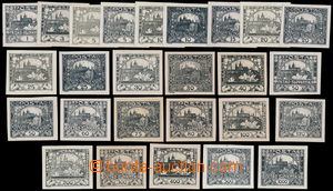 159280 -  PLATE PROOF  selection of 26 pcs of black-prints, contains 