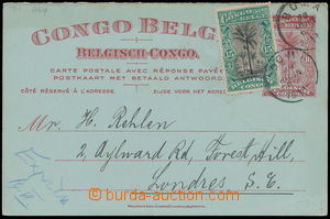 159360 - 1911 adresní část dvojité dopisnice 10c červená, dofr.