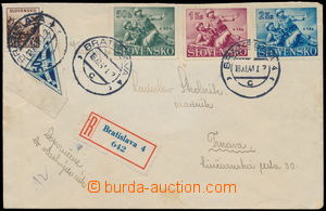 159417 - 1941 Reg letter to Trnava, franked by stmp Alb.48, 59-61 and