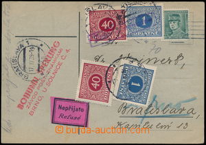 159423 - 1939 correspondence card sent from Brno to Bratislava, under