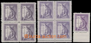 159429 - 1954 Pof.776a, b, c, Profession 20h, selection of two bloks 