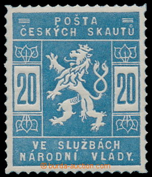 159539 - 1918 trial print 20h, Pof.SK2, in light blue color; mint nev