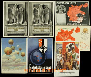 159578 - 1937-38 sestava 7ks pohlednic s nacistickou propagandou, vel