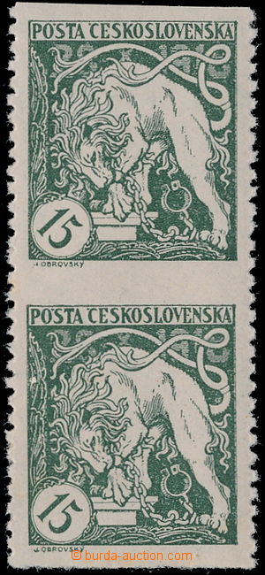159588 -  Pof.27E, Lion Breaking its Chains 15h green, line perforati