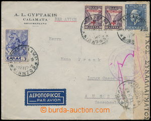 159628 - 1937 firemní letecký dopis adresovaný do ČSR, vyfr. zn. 