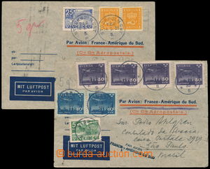 159632 - 1935 2 air-mail letters o pre-printed air-mail envelopes FRA
