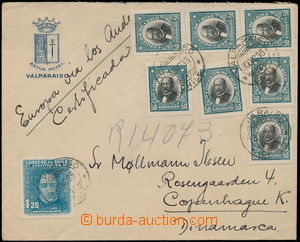 159644 - 1935 hotelový R-dopis adresovaný do Dánska, vyfr. zn. Mi.