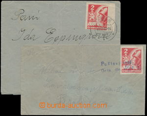 159755 - 1945 comp. 2 pcs of usual letters with Košice-issue 2 Korun