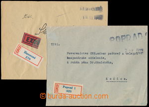 159756 - 1945 comp. 2 pcs of letters sent to Košice, 1x Registered a