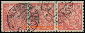 159798 -  Pof.173ST, 100h red, vertical strip of 3, comb perforation 