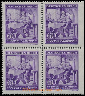 159806 - 1943 Pof.108, Wagner 60h, block of four with R margin, R omi