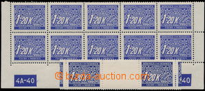159825 - 1939 Pof.DL10a, 1,20K světle modrá (!), dolní 10-pás s D