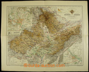 159868 - 1888 AUSTRIA-HUNGARY  color map of Moravia, scale 1: 750.000