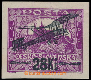 159959 -  PLATE PROOF I. provisional air mail stmp., 1000h violet, ov