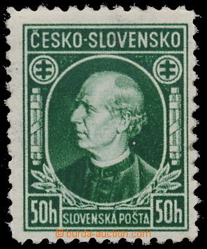 159964 - 1939 Alb.NZA1B, unissued Hlinka 50h green without overprint,