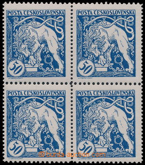 159978 -  Pof.29B, Lion Breaking its Chains 50h blue, block of four, 