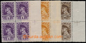 160009 - 1945 Pof.381, 382, 383, Moscow, blocks of four values 5h, 10