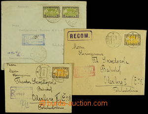 160018 - 1920-24 3 registered letters addressed to Czechoslovakia, 2x
