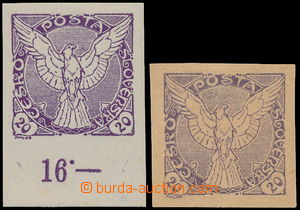 160023 - 1918 Pof.NV5, unissued Falcon in Flight (issue) 20h violet w