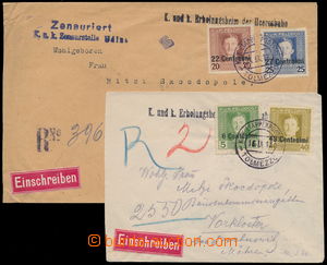 160065 - 1918 ITALY  2 pcs of Reg letters sent to Moravia, 1x with FP