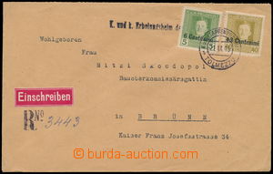 160066 - 1918 ITALIEN  R-dopis adresovaný do Brna vyfr. zn. FP Mi.4,