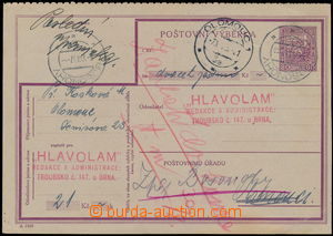 160075 - 1937 CPV12Aa, post. order card Coat of arms 80h, Czech text,