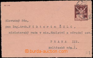 160077 - 1922 CPO3, zálepka potrubní pošty 160h, s podacím DR PRA