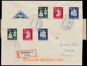 160088 - 1943 Reg letter in the place franked with. 2x issues Charita