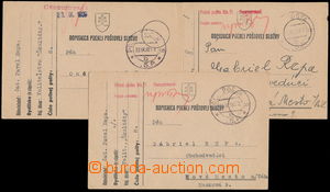 160094 - 1939 sestava 3ks lístků PP - Dopisnica Polnej poštovej sl