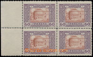 160211 - 1919 Mi.XI, unissued 60G brown-red, block of four with left 