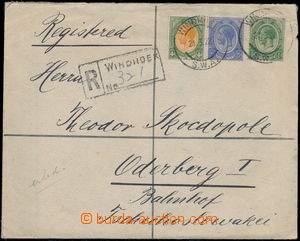 160297 - 1922 Registerd letter to Czechoslovakia, franked with 3 post
