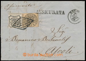 160352 - 1857 Registered letter with Sas.5+9, Coat of arms 4Baj+8Baj,