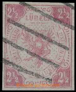 160370 - 1859 Mi.4, Znak 2½Sh, tmavě růžová, s pravým čár