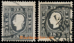 160392 - 1858 Mi.11II (2), Ferchenbauer 11IIa, 11c, Franz Joseph 3 Kr